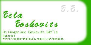 bela boskovits business card